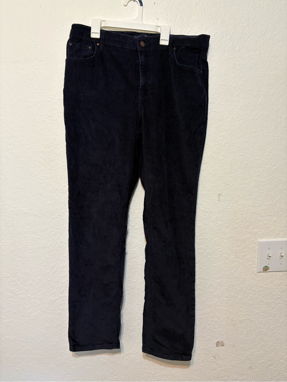 Boden Women's Cord Slim Straight Line corduroy dark blue pants size 12L